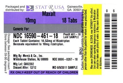 Label Image 10mg (Maxalt 10mg Label 461)
